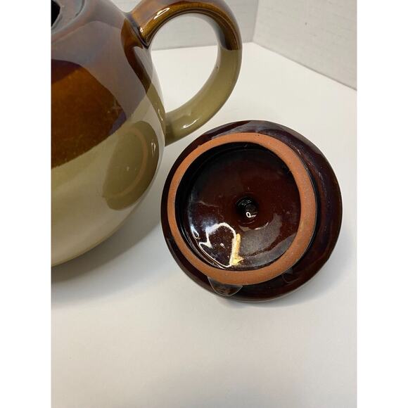 Brown, Taupe, & Tan Earthenware Teapot, Collectible, Kitchenware - Picture 6 of 7
